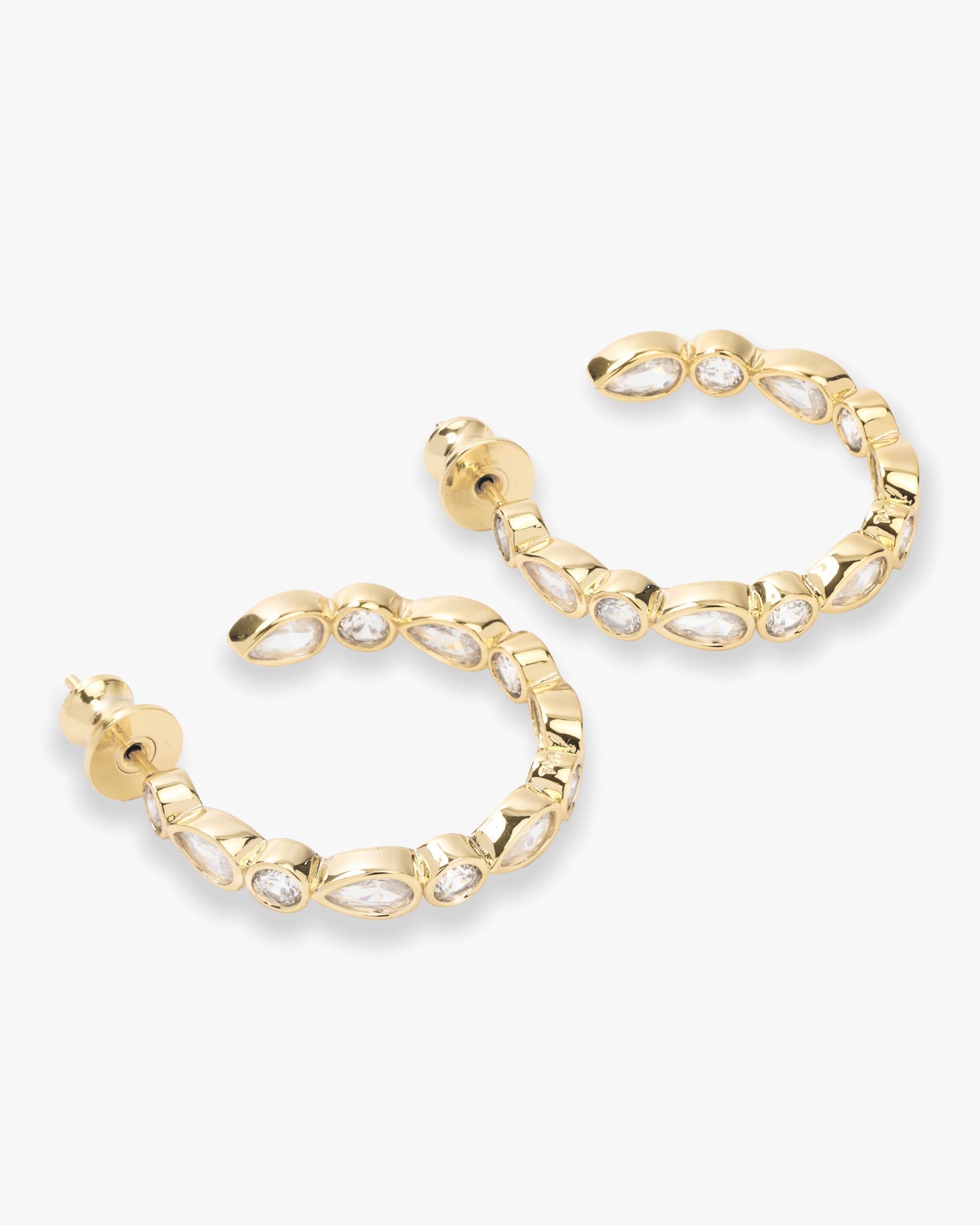 Isla Hoops 1" - Gold|White Diamondettes