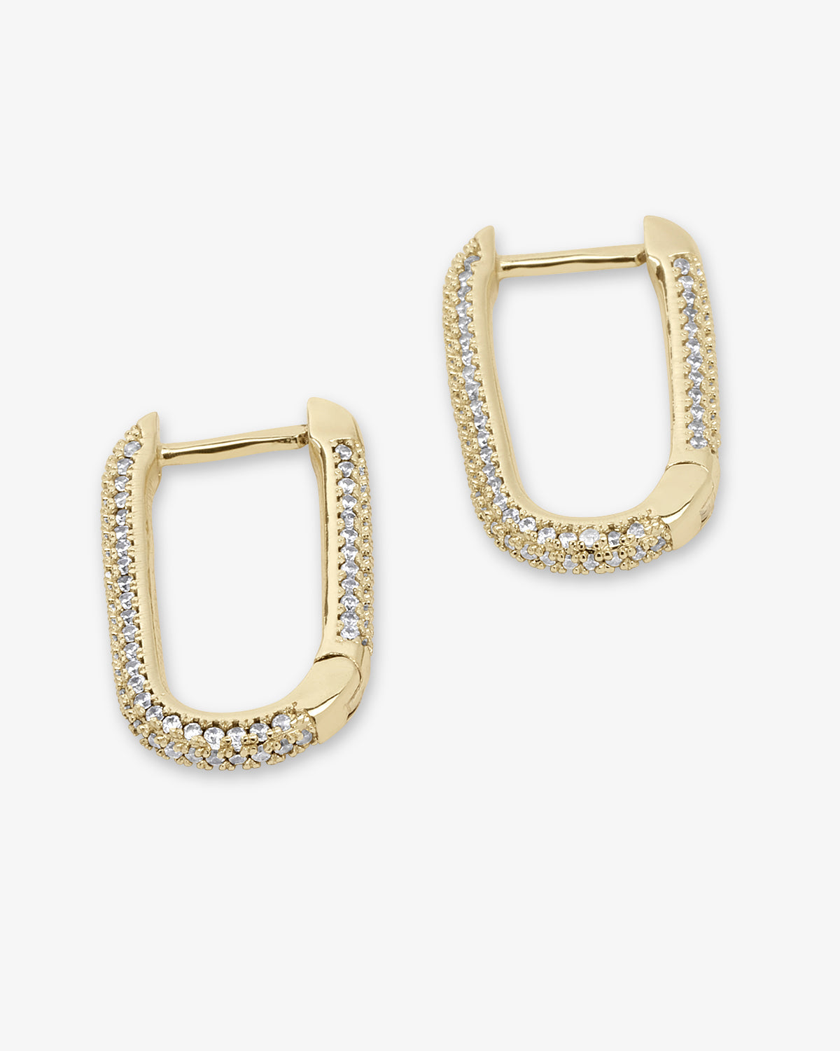 Carrie Pavé Chain Huggies - Gold|White Diamondettes