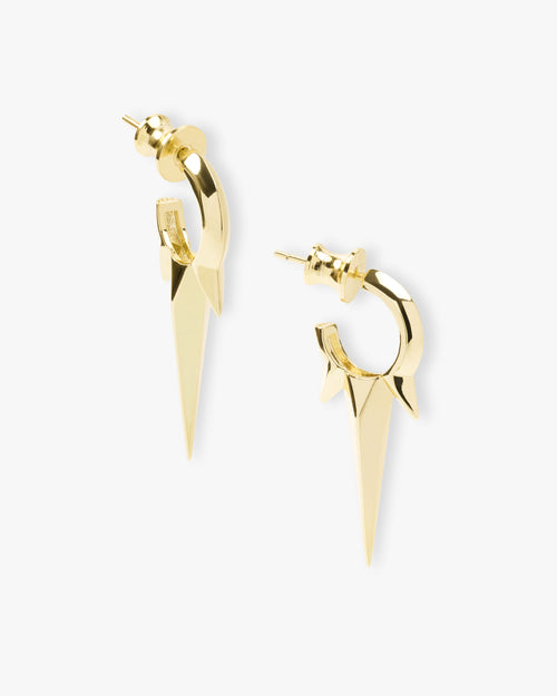 Gabriella Smooth Triple Spike Earrings - Gold