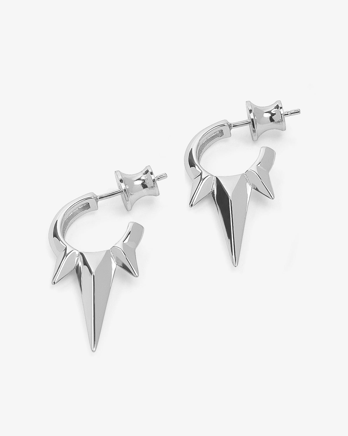 Baby Gabriella Smooth Triple Spike Earrings - Silver