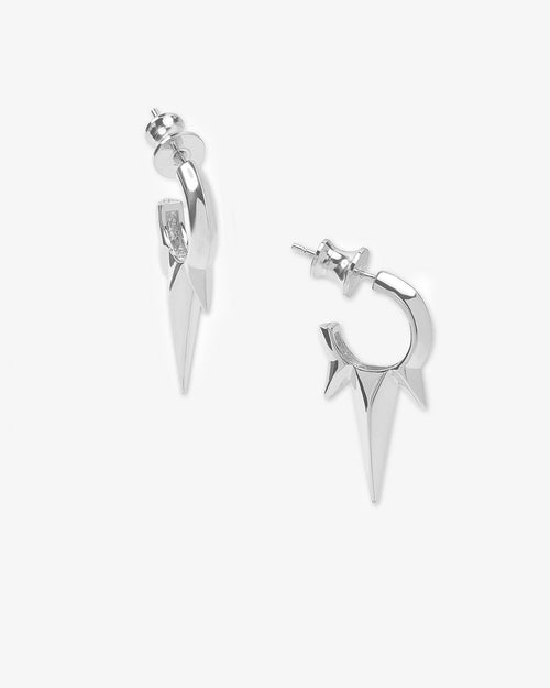 Baby Gabriella Smooth Triple Spike Earrings - Silver