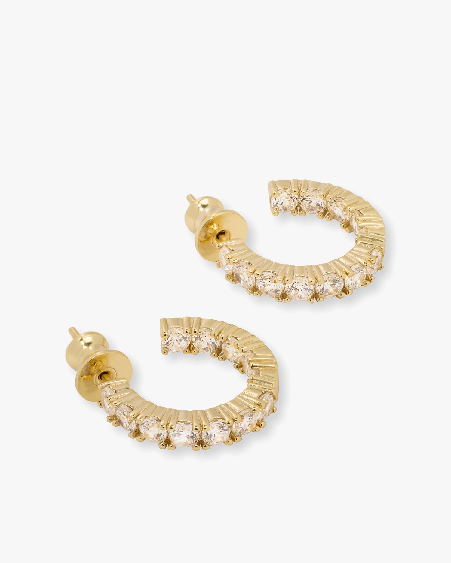 "She's a Classic" Hoops .75" - Gold|White Diamondettes