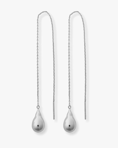 Life's a Ball Threader Earrings - Silver