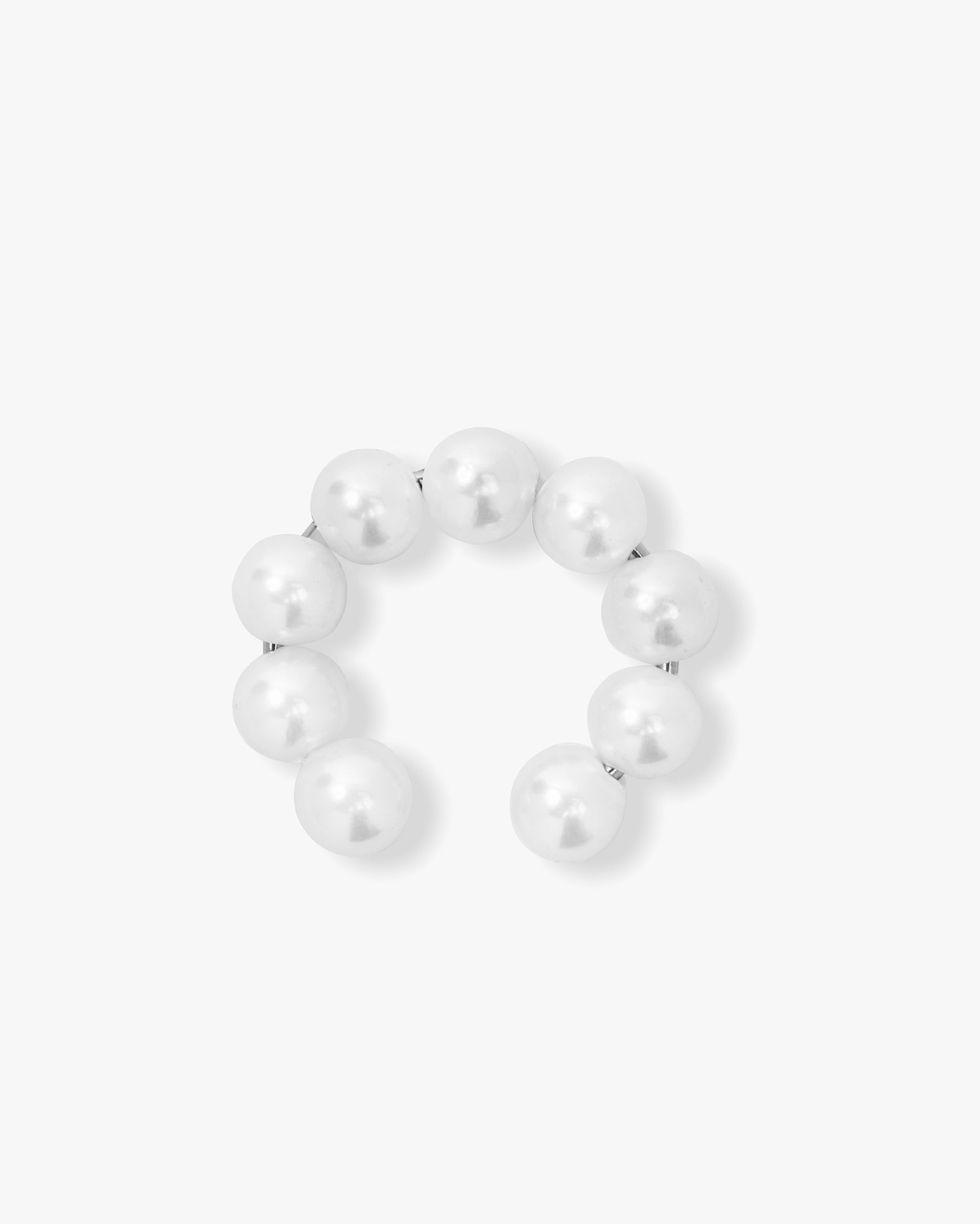 Life's a Ball Pearl Ear Cuff - Silver