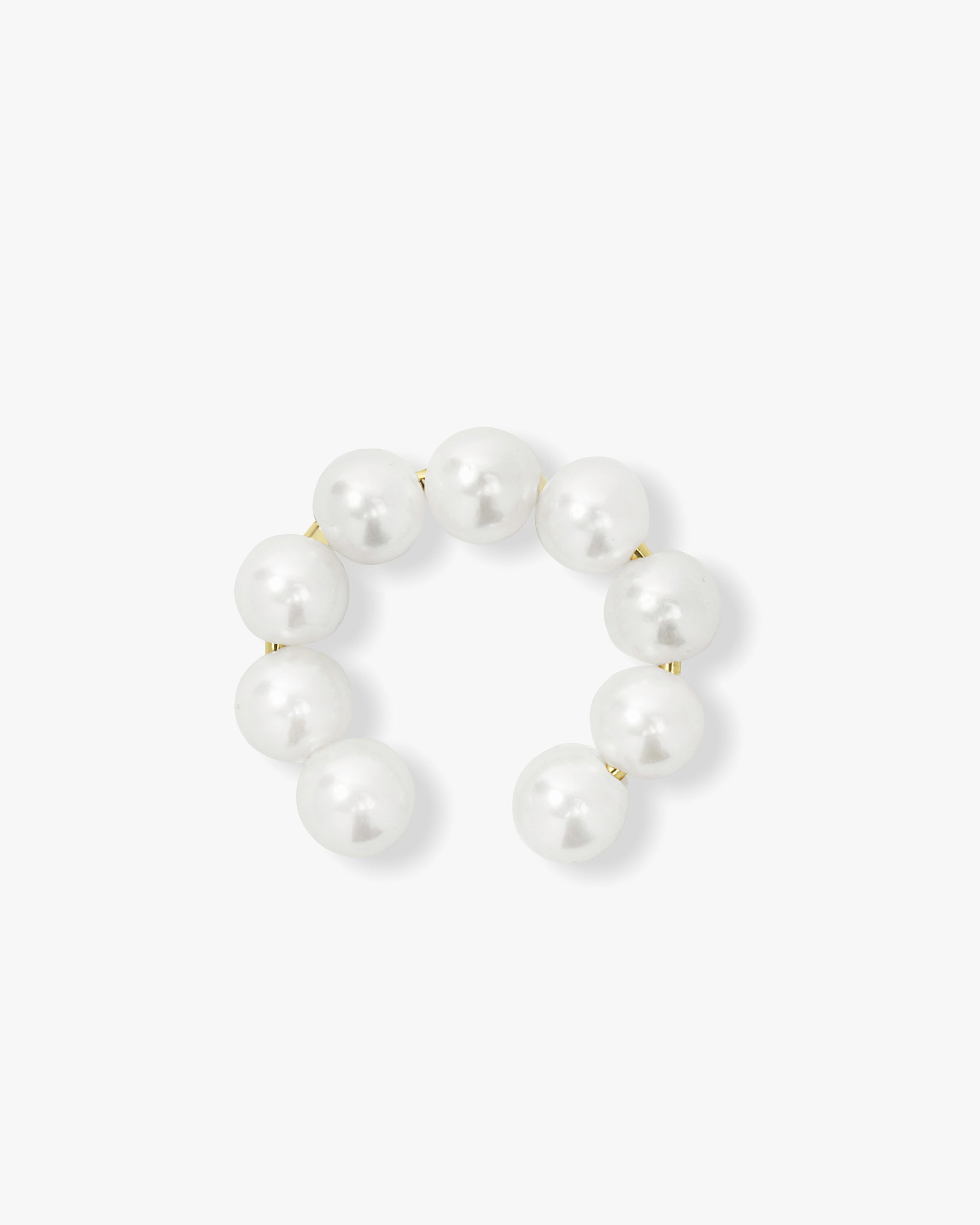 Life's a Ball Pearl Ear Cuff - Gold