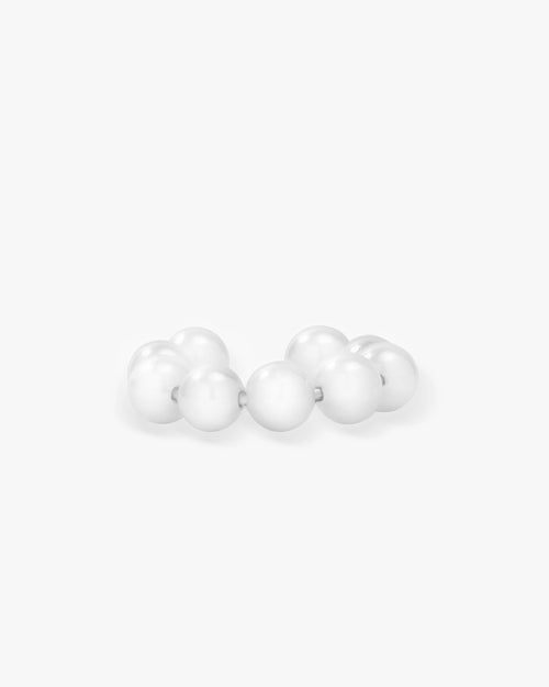 Life's a Ball Pearl Ear Cuff - Silver