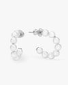 Baby Life's A Ball Pearl Hoops - Silver