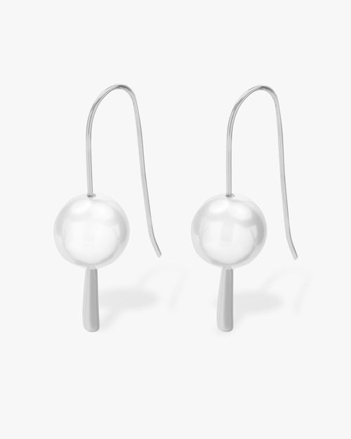 Perfect Pearl Hook Earrings - Silver