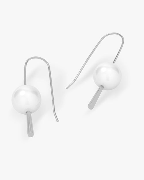 Perfect Pearl Hook Earrings - Silver