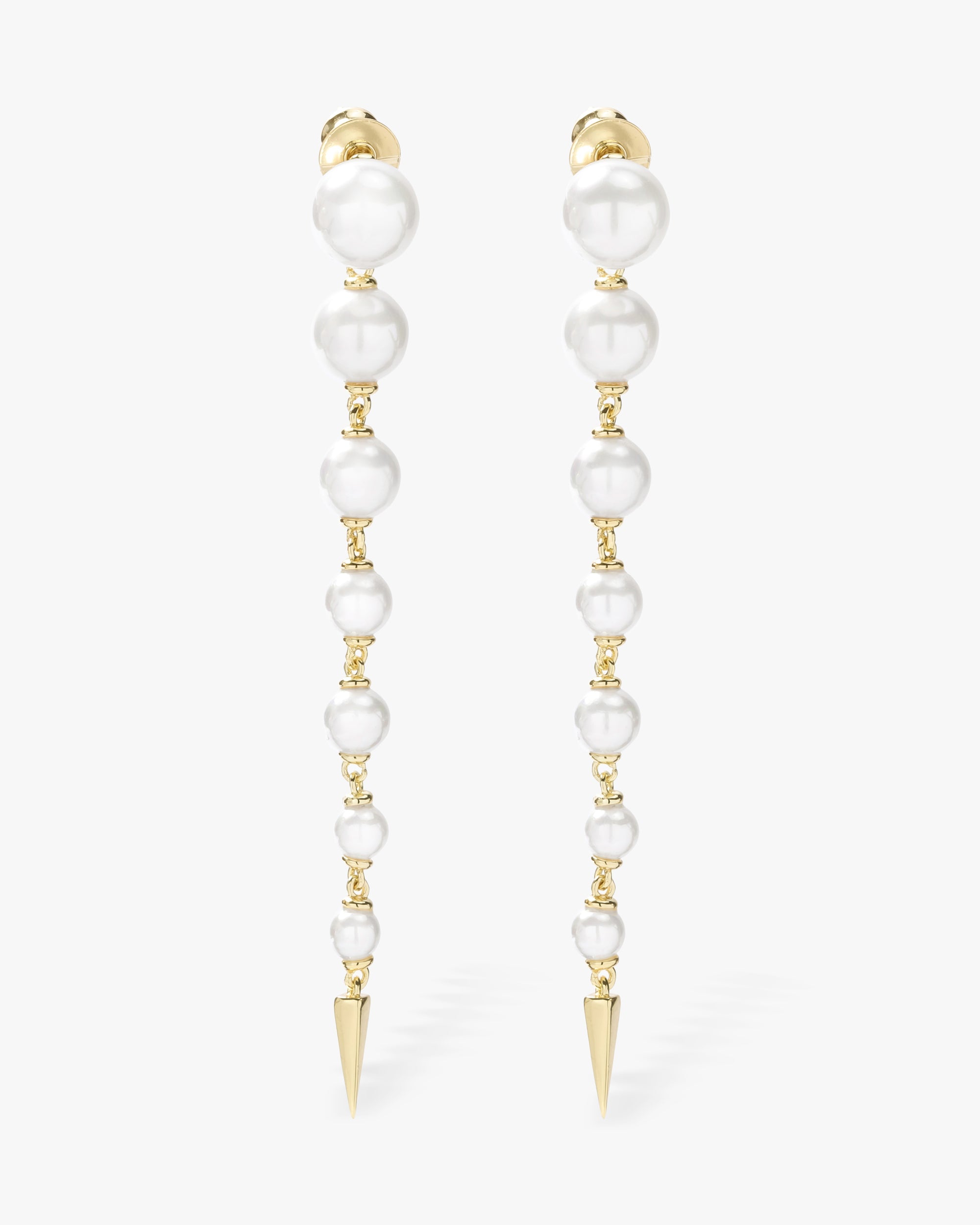 Perfect Pearl 7-Drop Spike Earrings - Gold