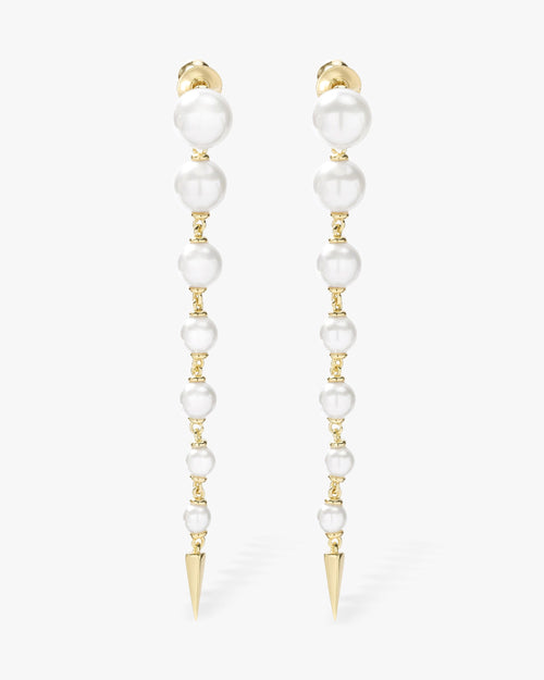 Perfect Pearl 7-Drop Spike Earrings - Gold