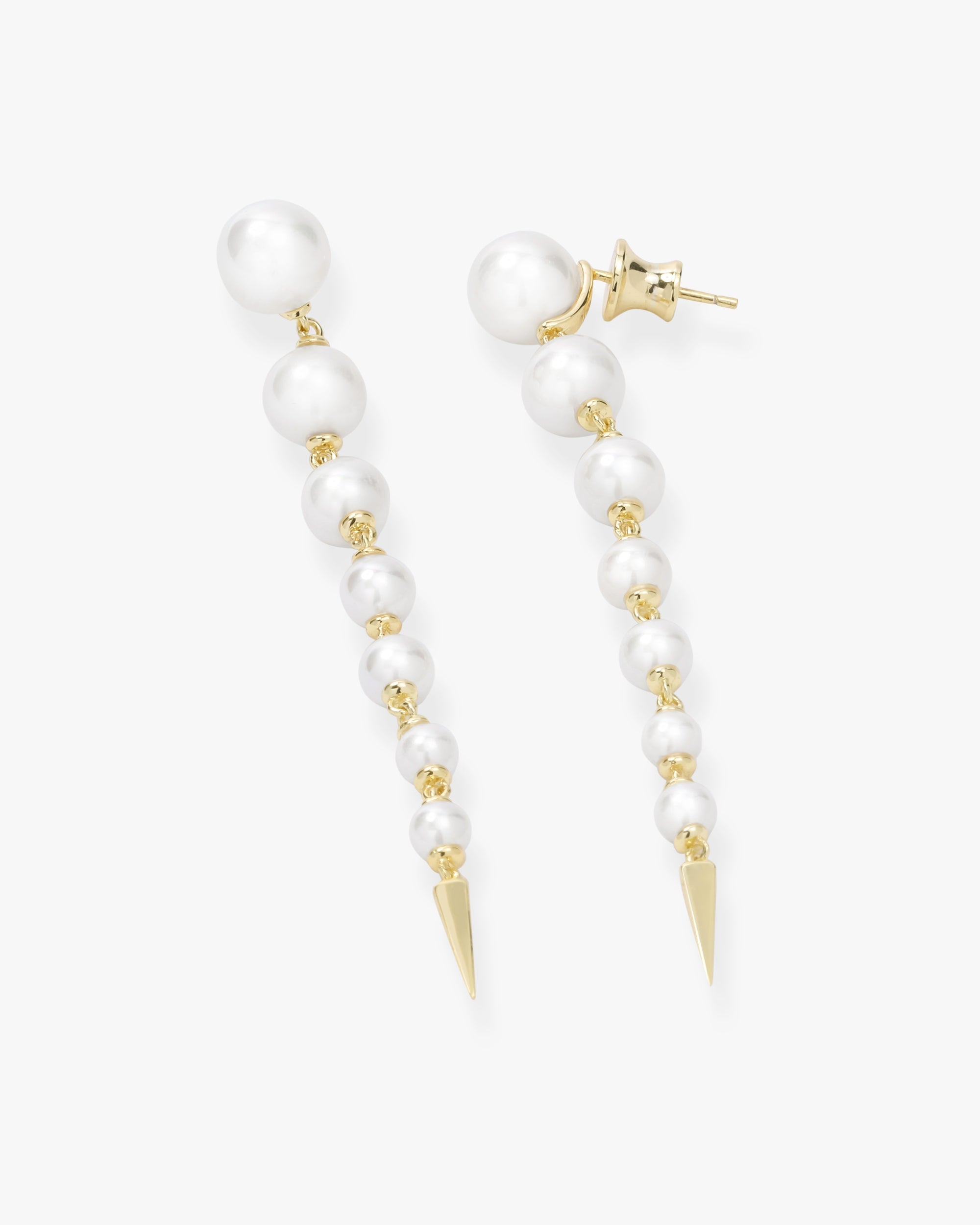 Perfect Pearl 7-Drop Spike Earrings - Gold