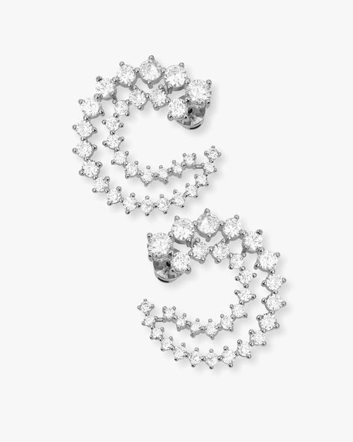 Dynasty Earrings - Silver|White Diamondettes