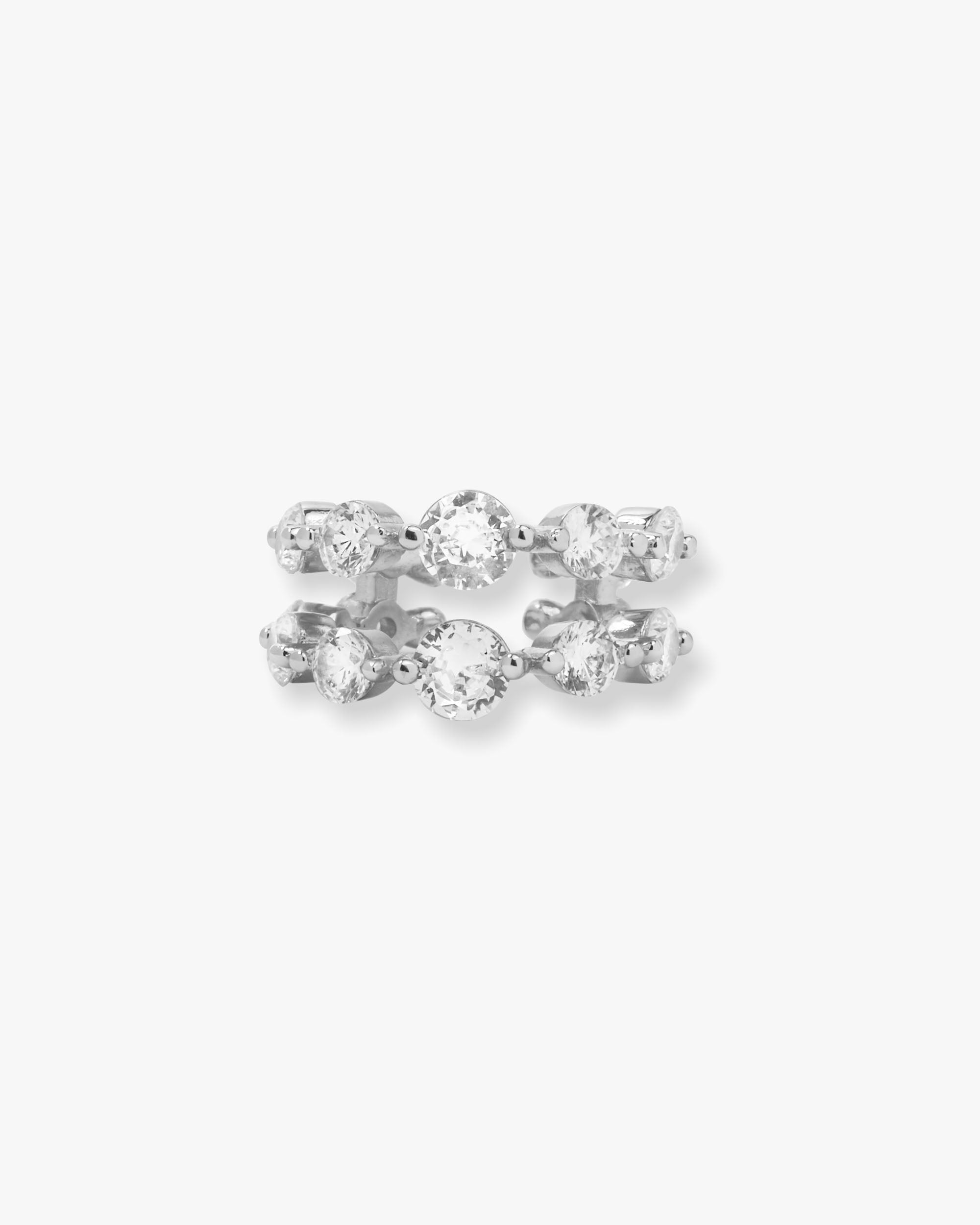 She's an Icon Ear Cuff - Silver|White Diamondettes