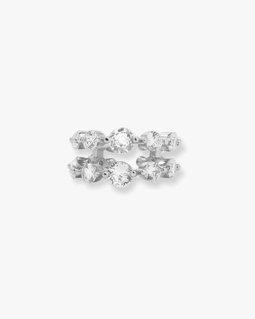 She's an Icon Ear Cuff - Silver|White Diamondettes