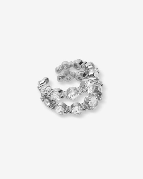 She's an Icon Ear Cuff - Silver|White Diamondettes