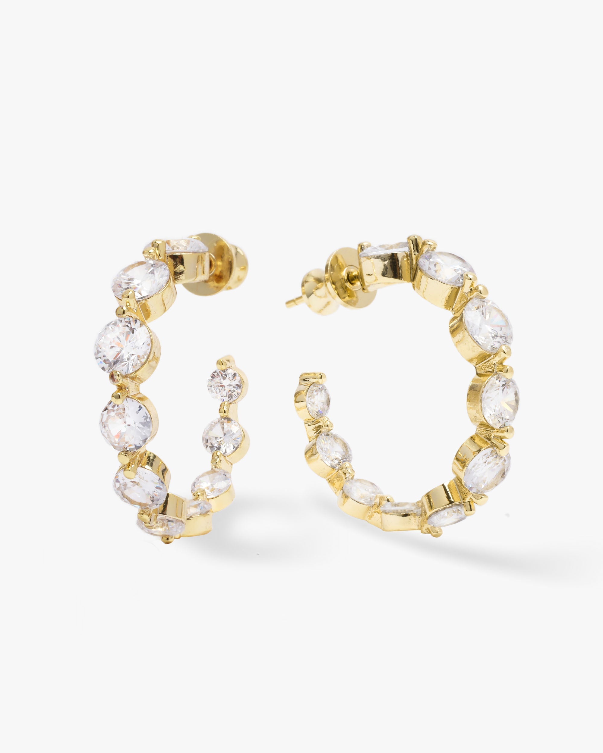 She's an Icon Hoops .75" - Gold|White Diamondettes