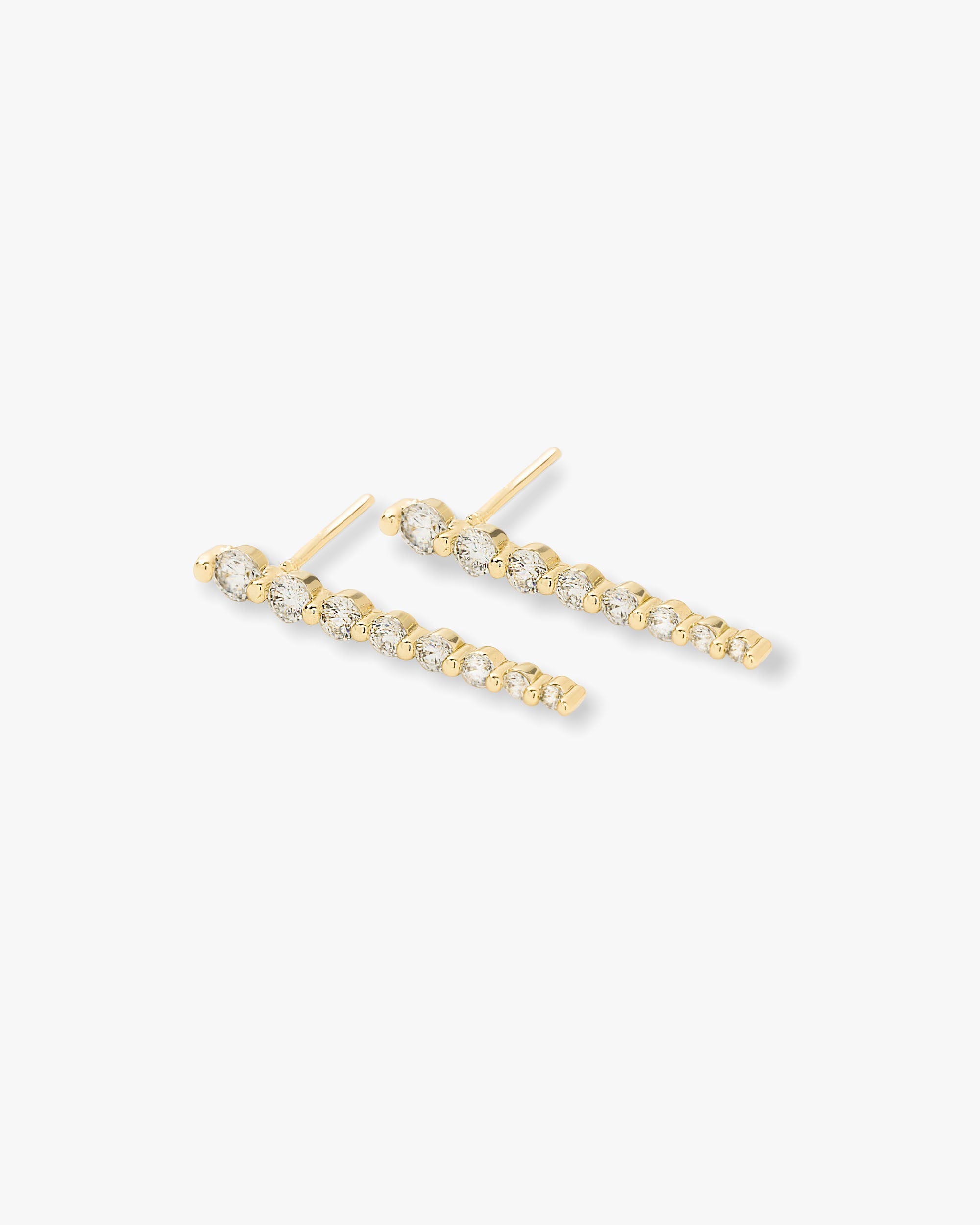 She's an Icon Dagger Earrings - Gold|White Diamondettes