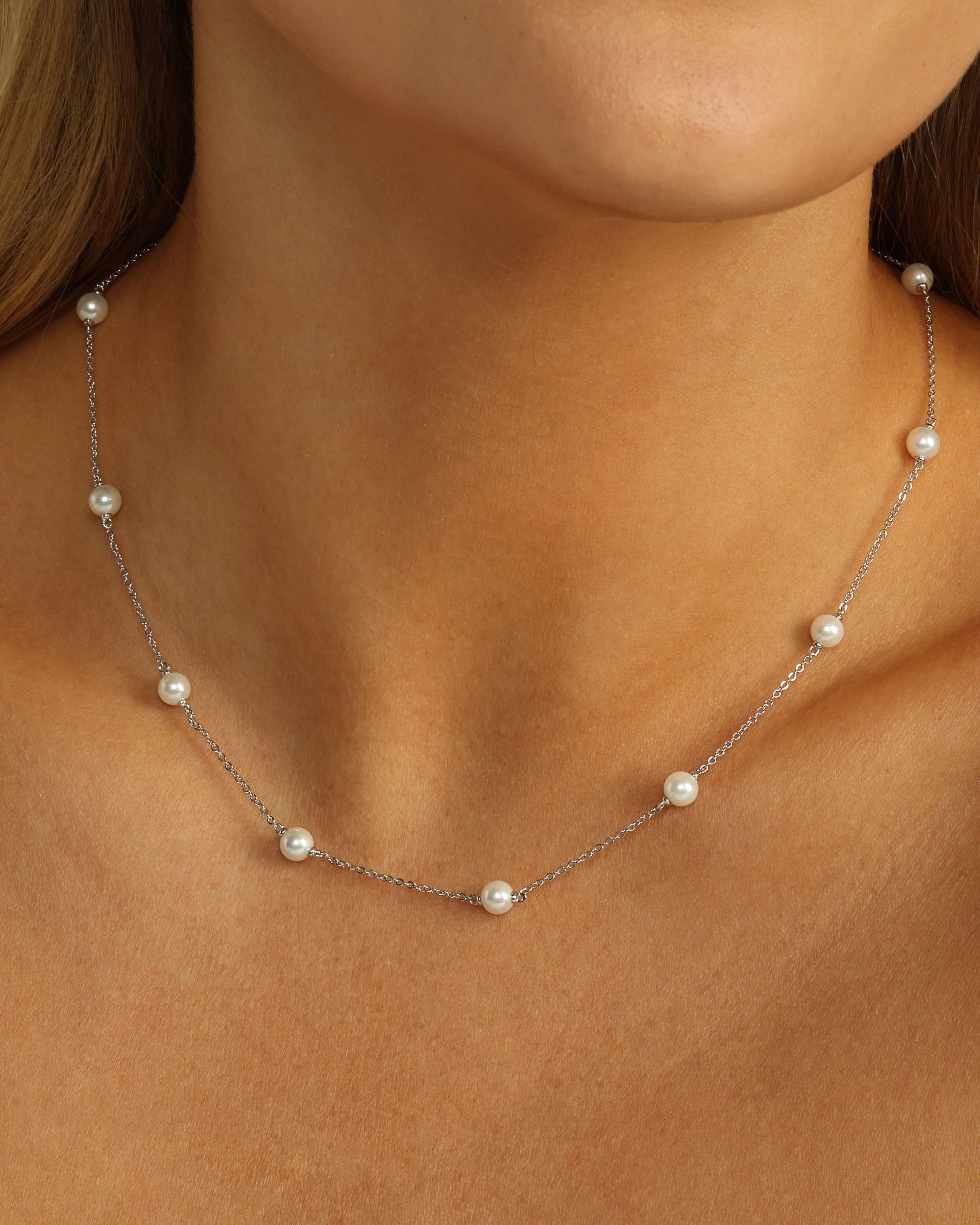 Infinity pearl necklace 65” on sale sterling silver infinite