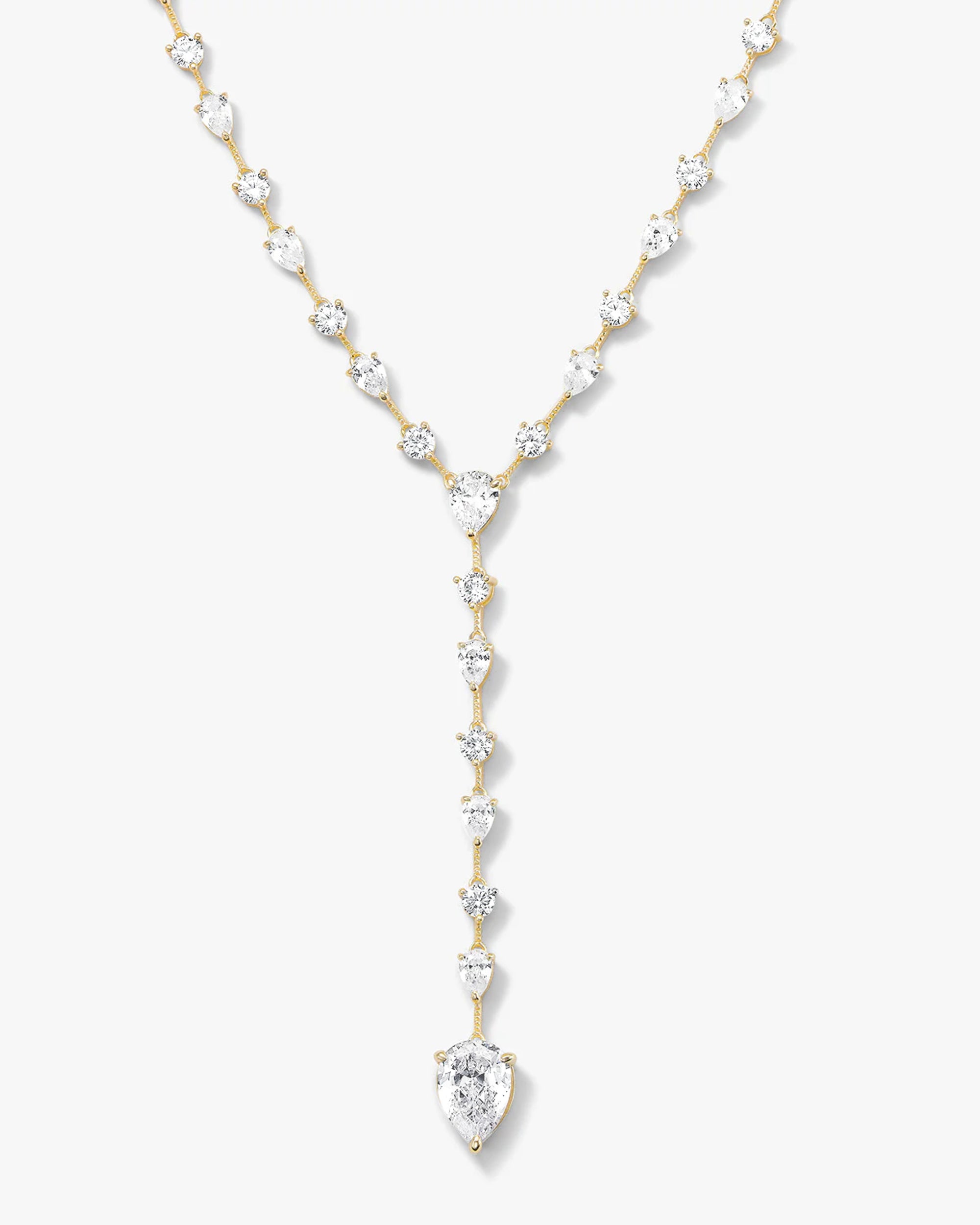 "F-ing Gorgeous" Lariat - Gold|White Diamondettes