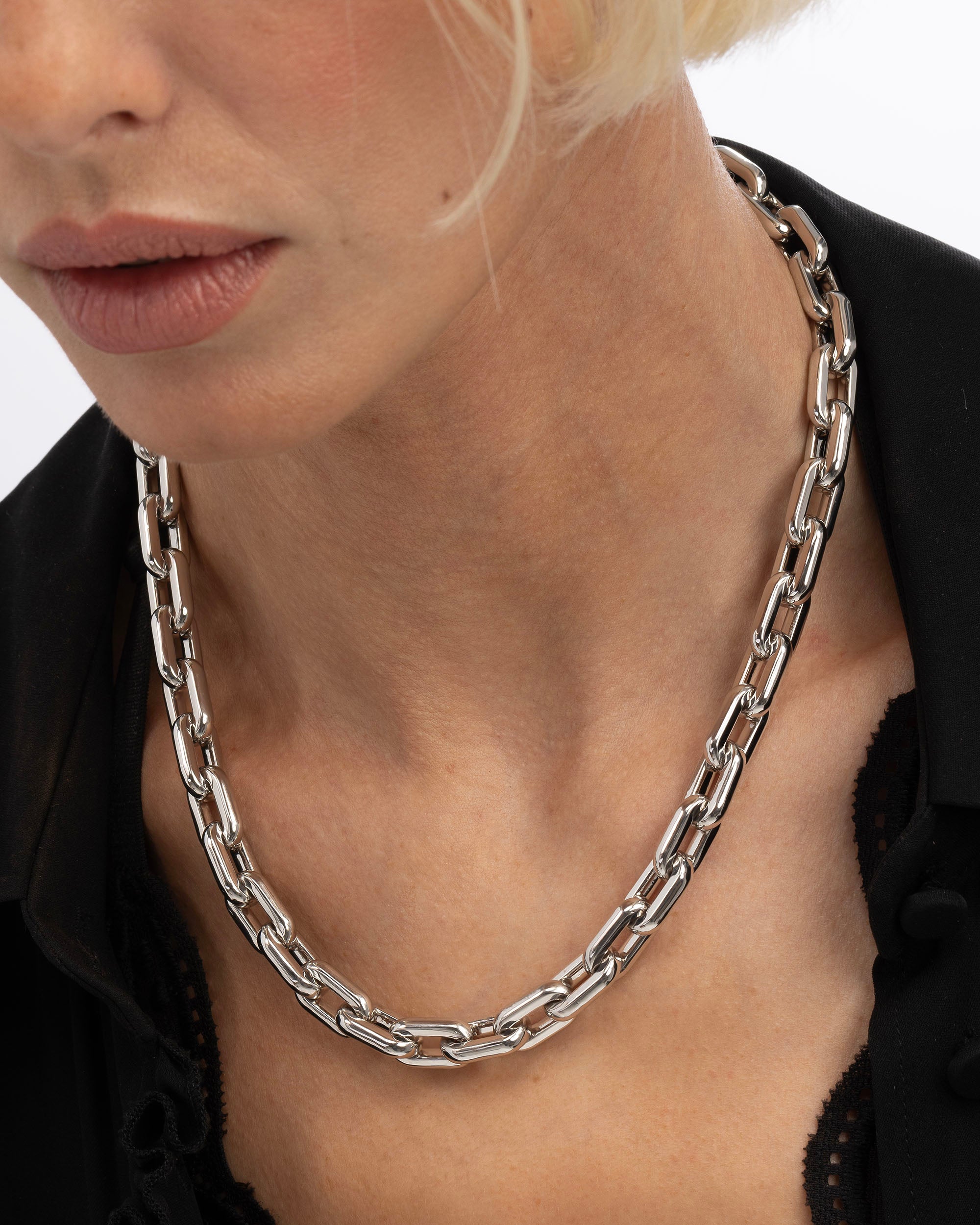 Frankie Chain Necklace 18 Silver
