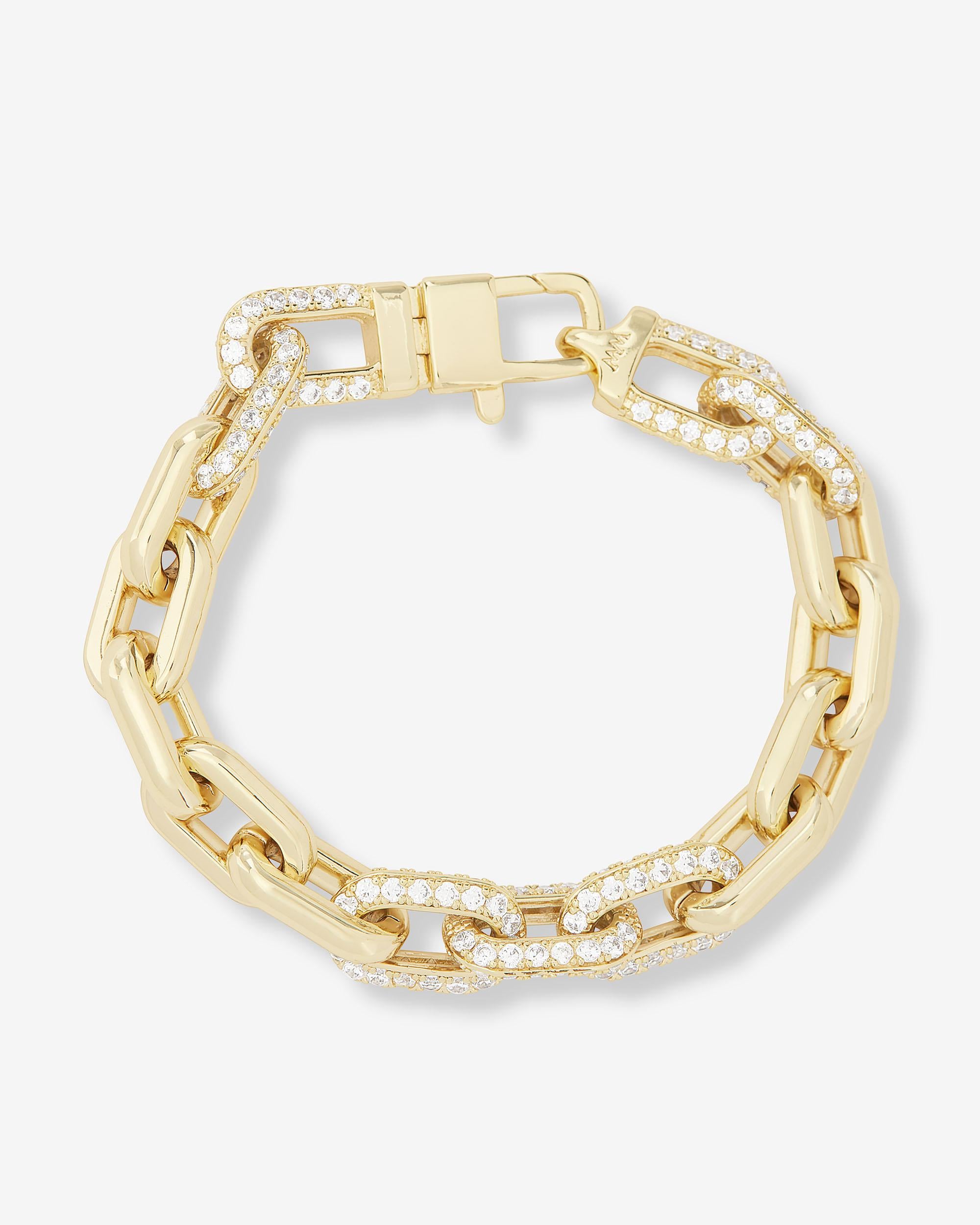 Frankie Pavé Chain Bracelet - Gold|White Diamondettes