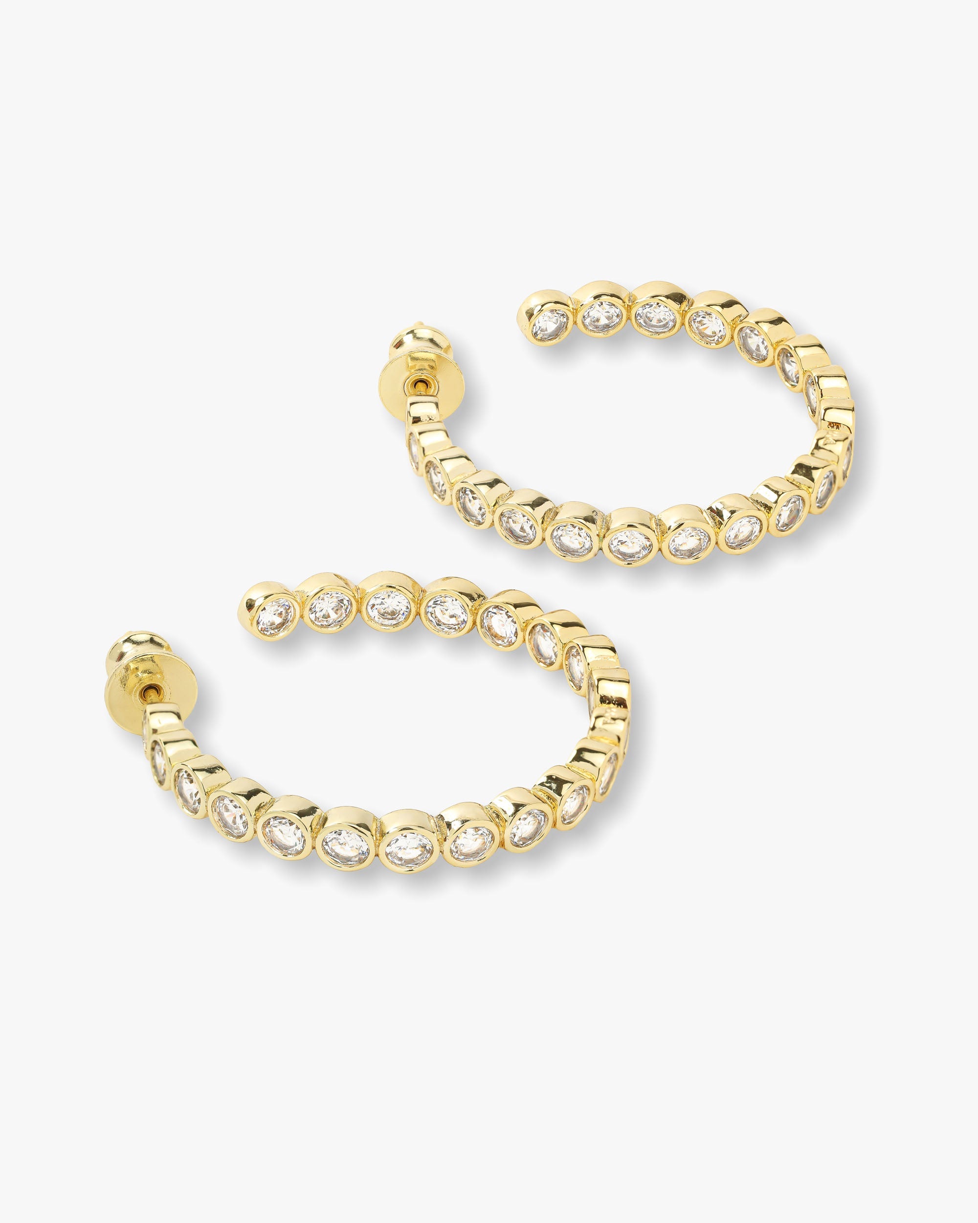 Baroness Hoops 1.25" - Gold|White Diamondettes