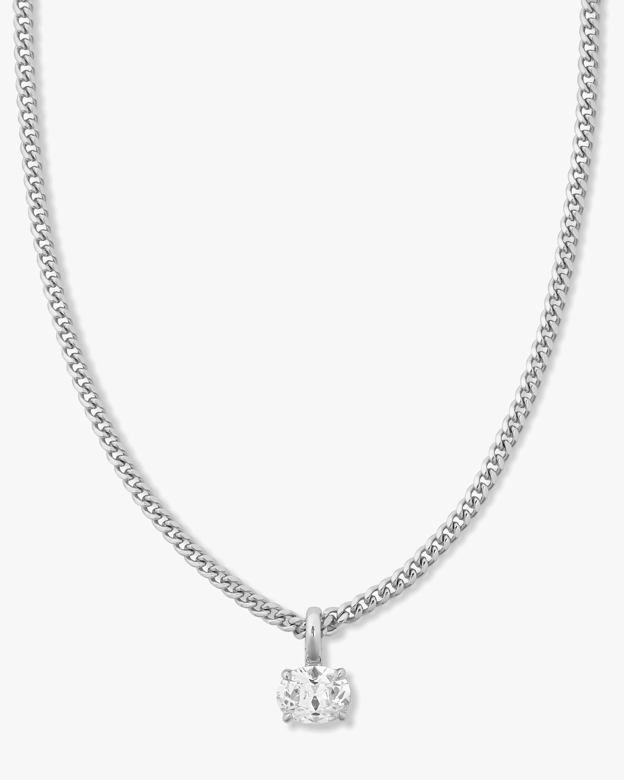 Hello Darling Necklace - Silver|White Diamondettes