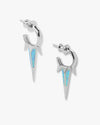 Gabriella Blue Opal Triple Spike Earrings - Silver|Blue Opal