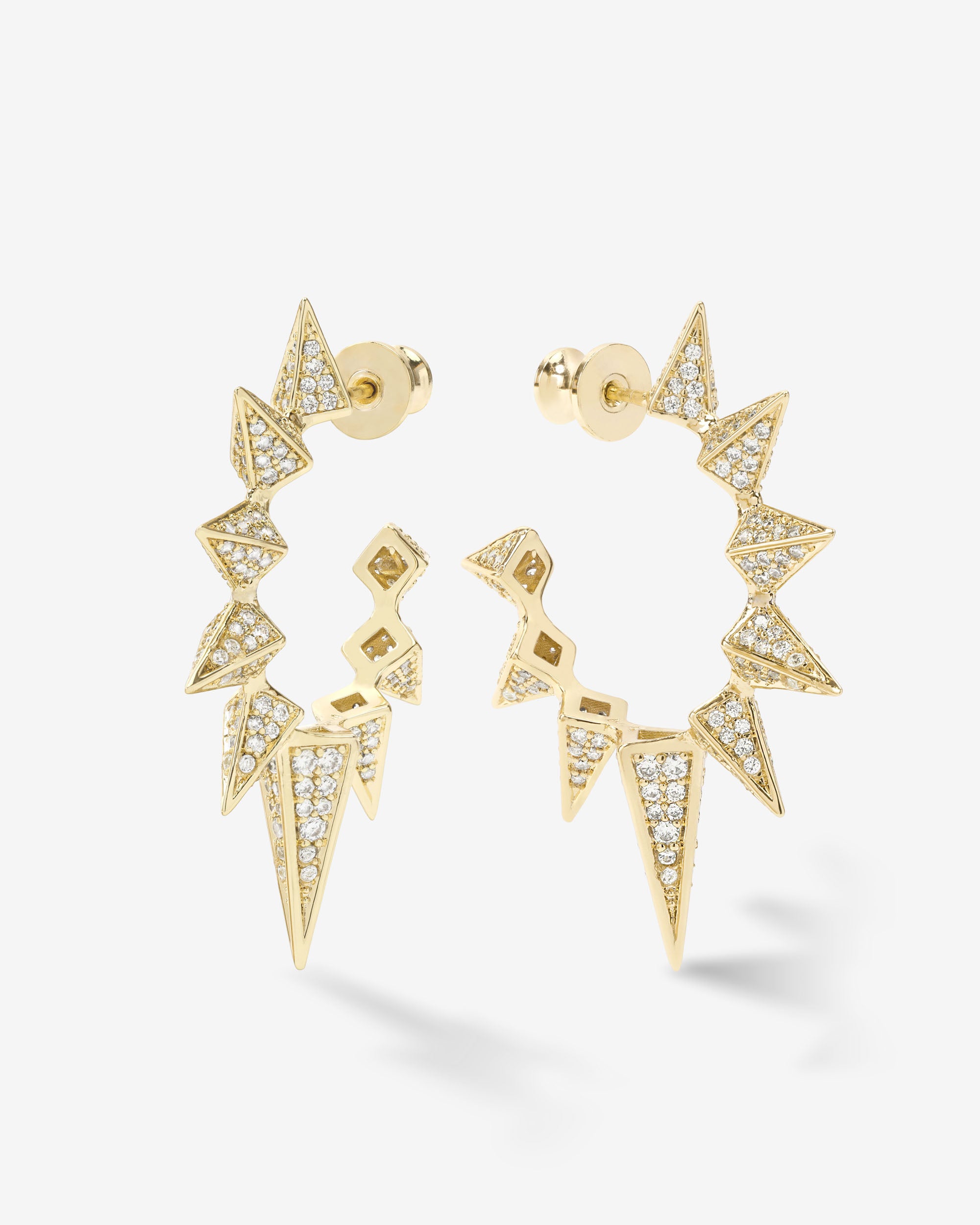 Gabriella's Big Sista Pavé Hoops - Gold|White Diamondettes