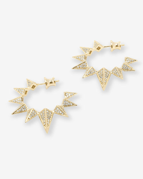 Gabriella's Big Sista Pavé Hoops - Gold|White Diamondettes