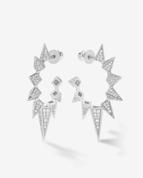 Gabriella's Big Sista Pavé Hoops - Silver|White Diamondettes