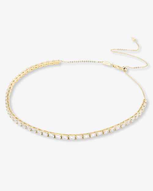 Grand Slam Tennis Choker - Gold|White Diamondettes