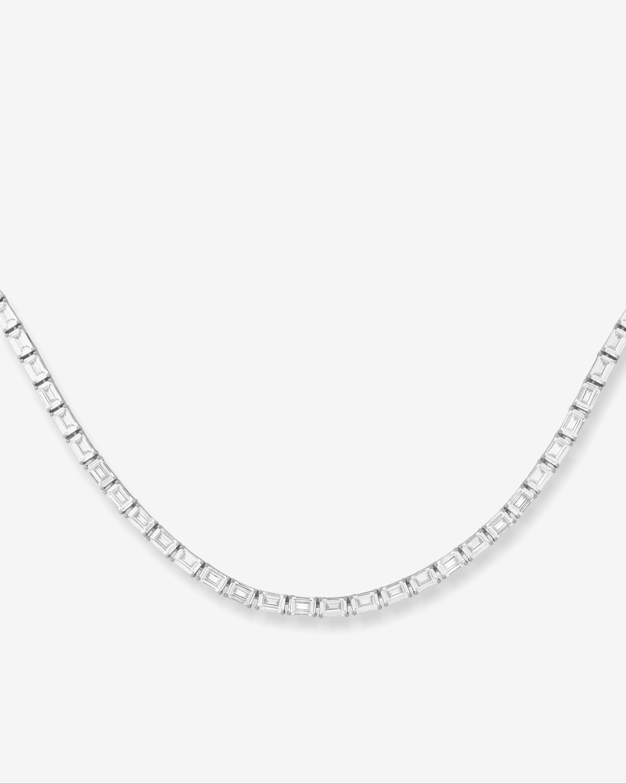 Grand Slam Tennis Choker - Silver|White Diamondettes