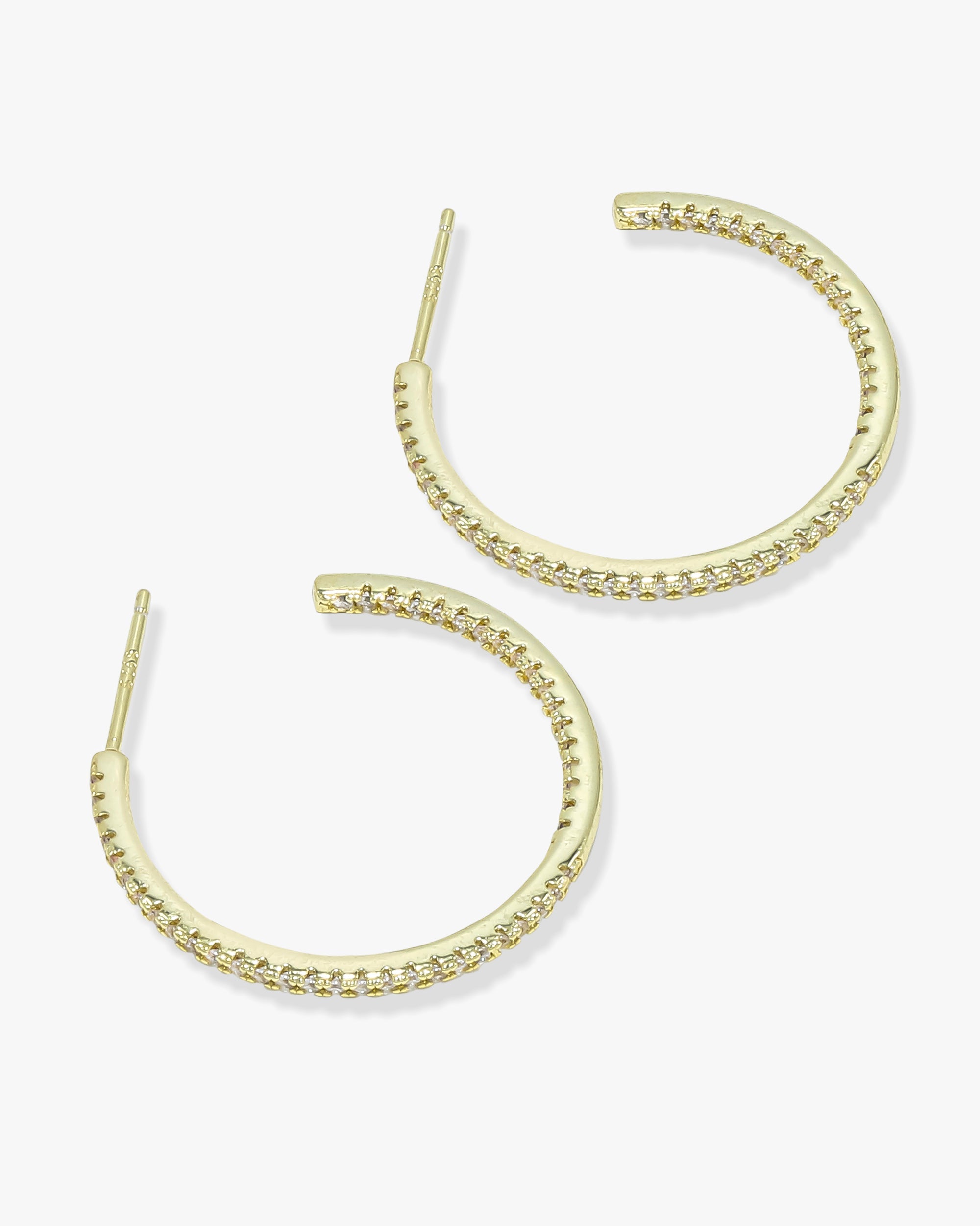 Badass Hoops 1" - Gold|White Diamondettes