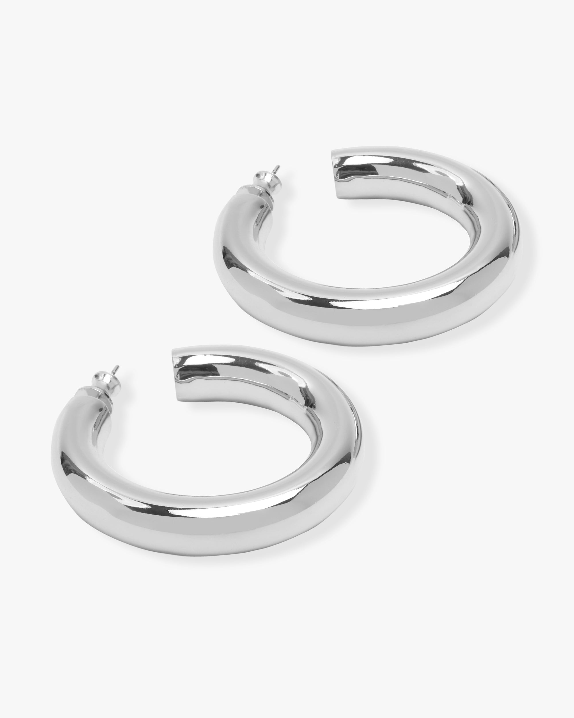 "She's So Smooth" Mama Tube Hoops - Silver