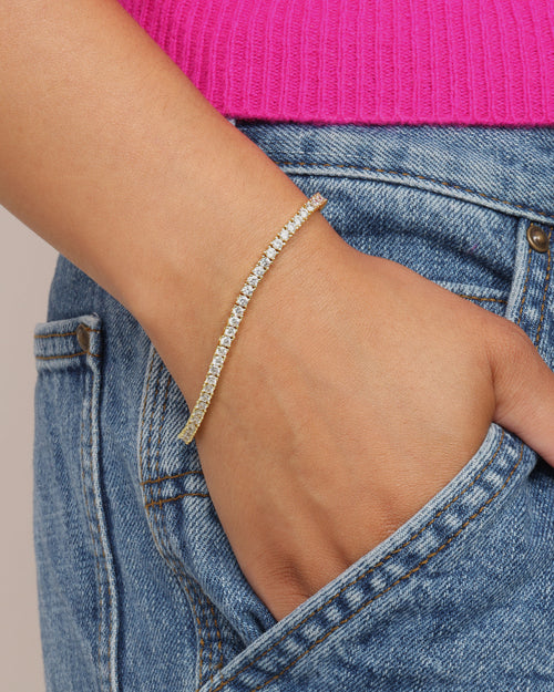 Heiress Tennis Bracelet - Gold|White Diamondettes