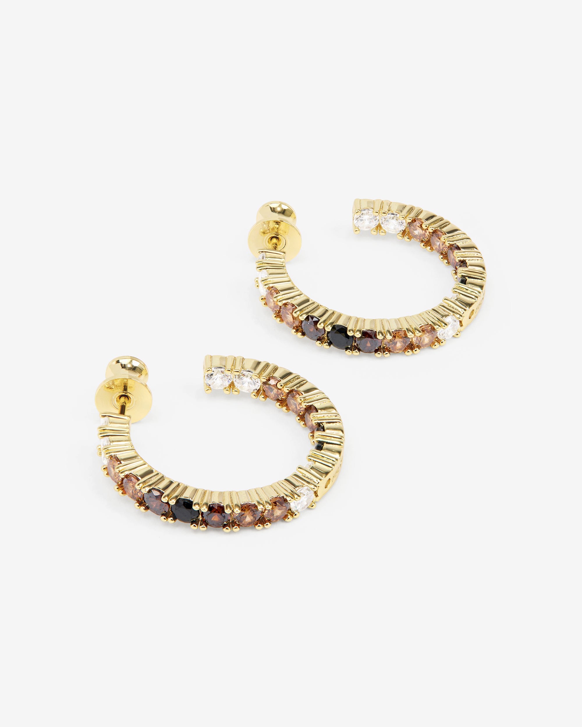 Heiress Ombré Hoops 1" - Gold|Chocolate Ombré