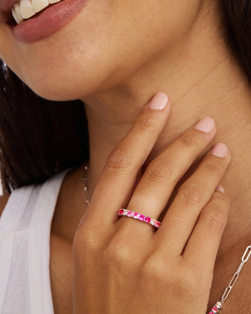 Heiress Ombré Ring - Silver|Pink Sapphire Ombré