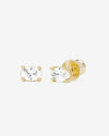 Hello Gorgeous 6mm Studs - Gold|White Diamondettes