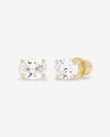 Hello Gorgeous 8mm Studs - Gold|White Diamondettes