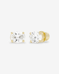 Hello Gorgeous 8mm Studs - Gold|White Diamondettes