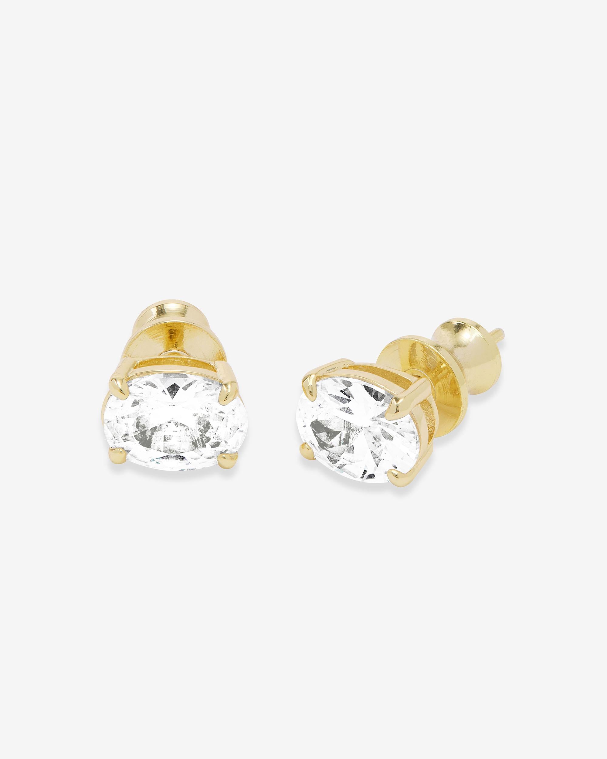 Hello Gorgeous 8mm Studs - Gold|White Diamondettes