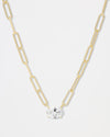 Hello Gorgeous Samantha Chain Necklace - Gold|White Diamondettes