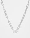 Hello Gorgeous Samantha Chain Necklace - Silver|White Diamondettes