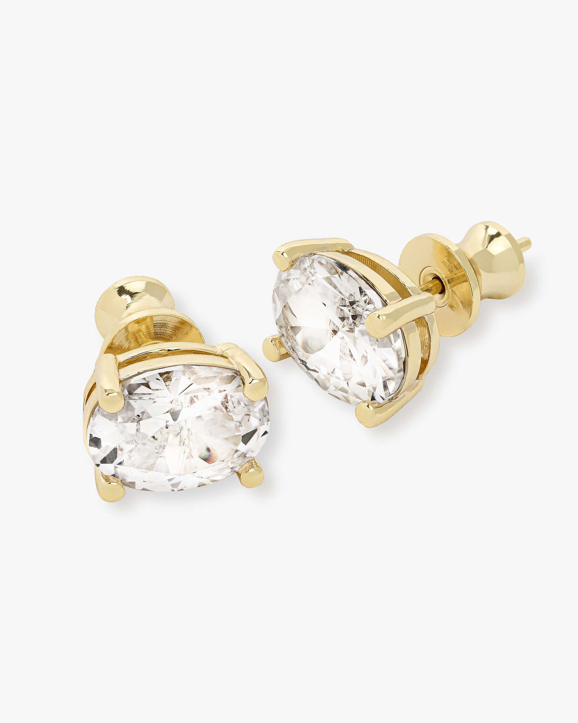 Hello Gorgeous 10mm Studs - Gold|White Diamondettes