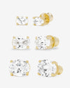 Hello Gorgeous Stud Set - Gold|White Diamondettes