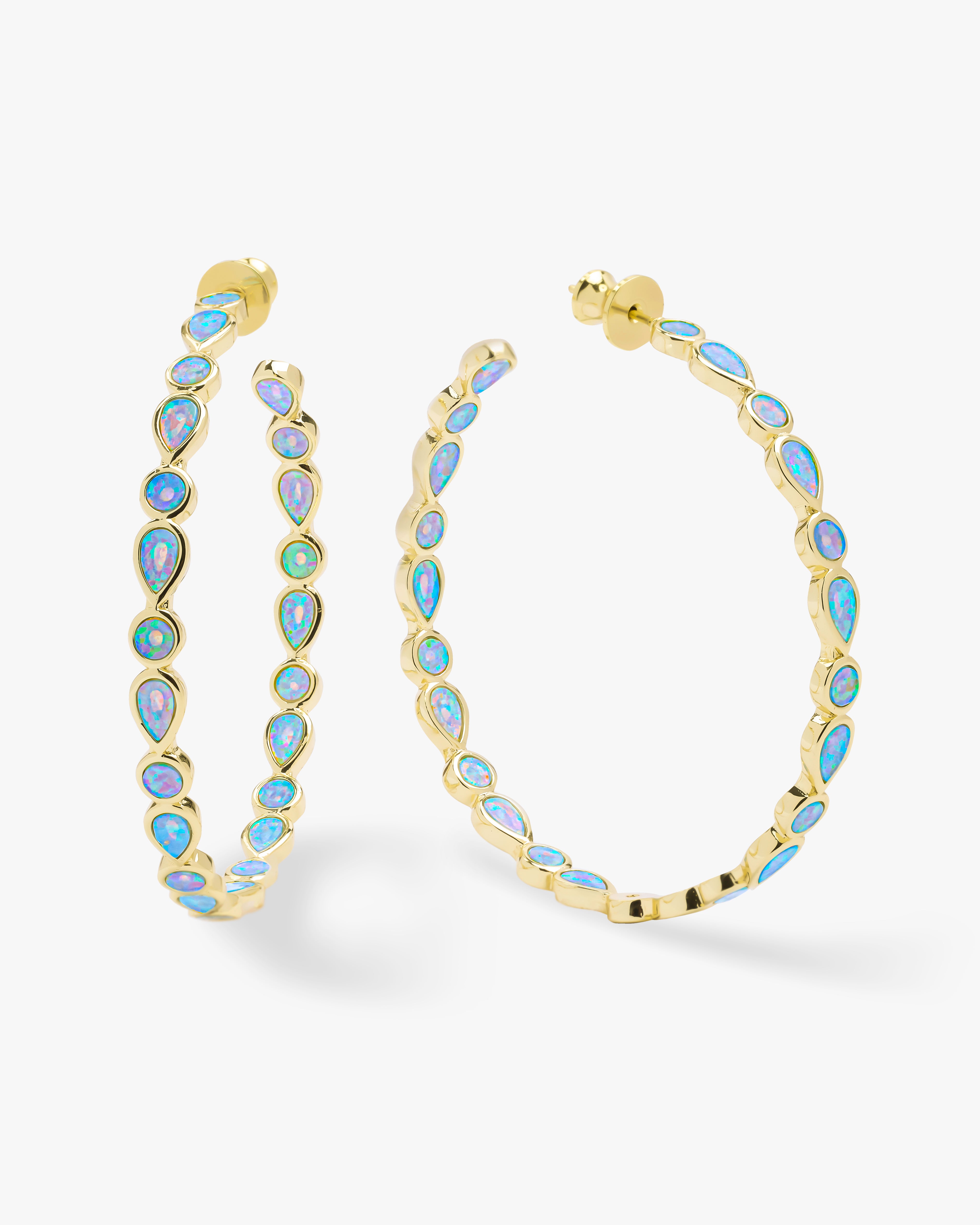 Isla Hoops 2" - Gold|Blue Opal