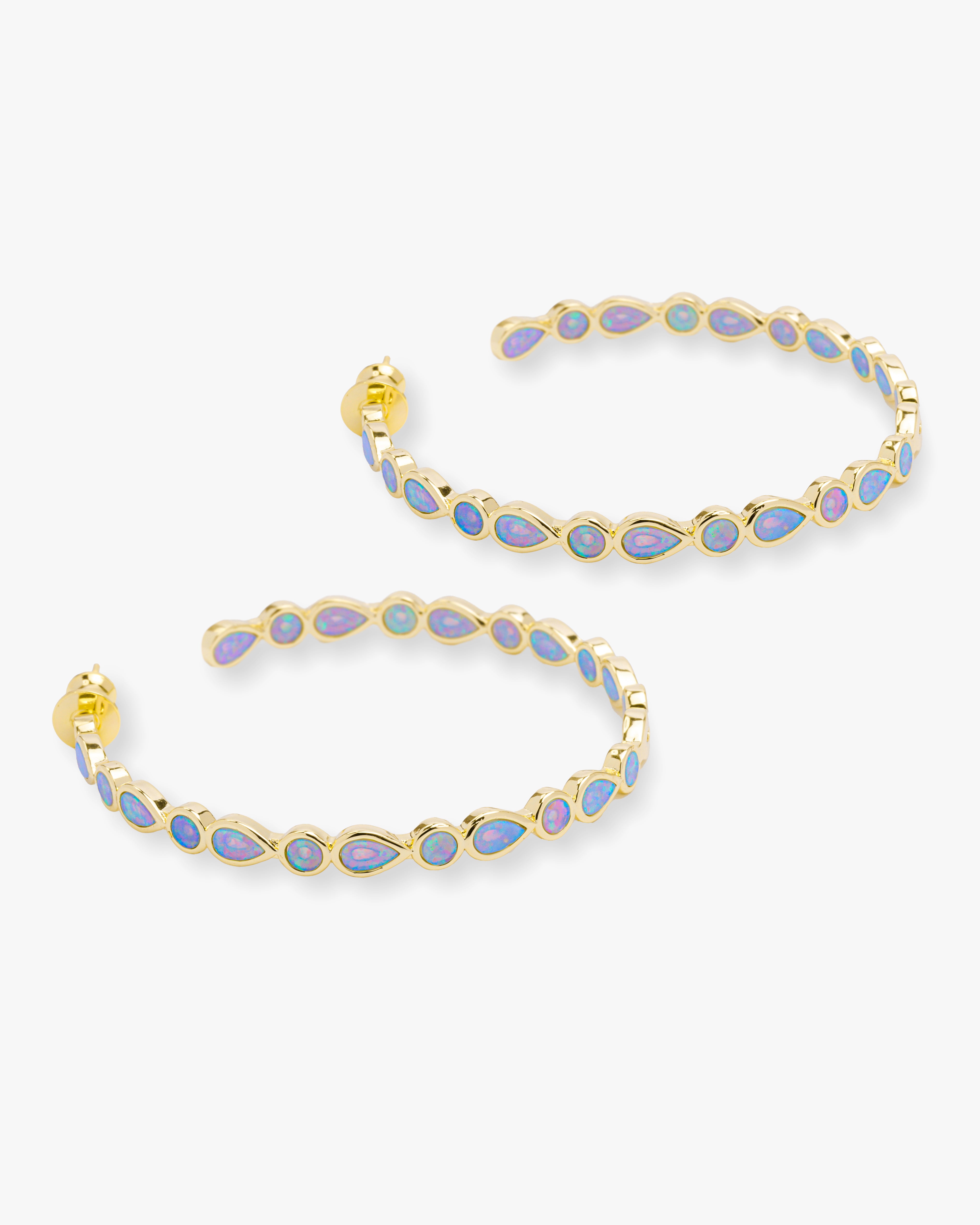 Isla Hoops 2" - Gold|Blue Opal