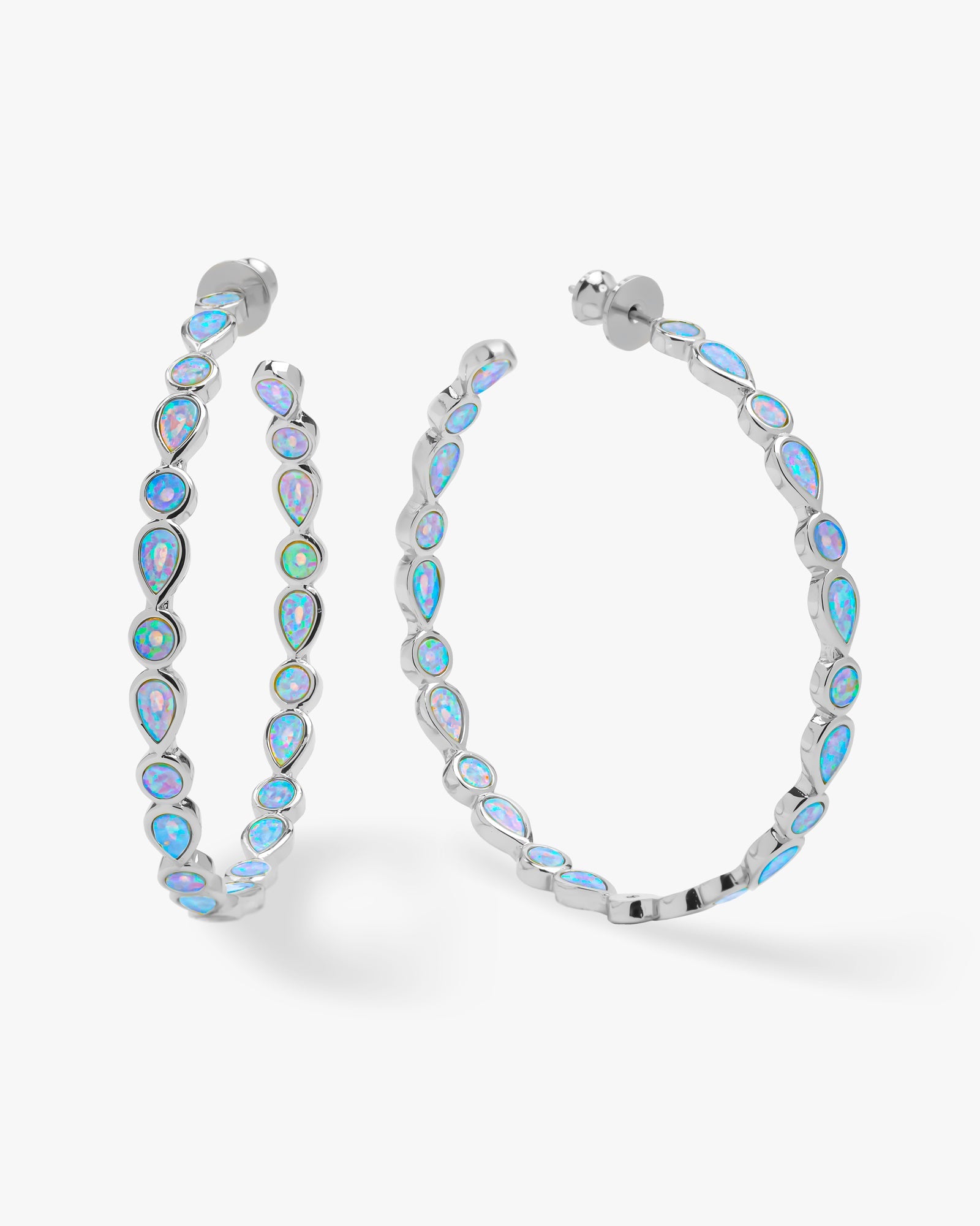 Isla Hoops 2" - Silver|Blue Opal